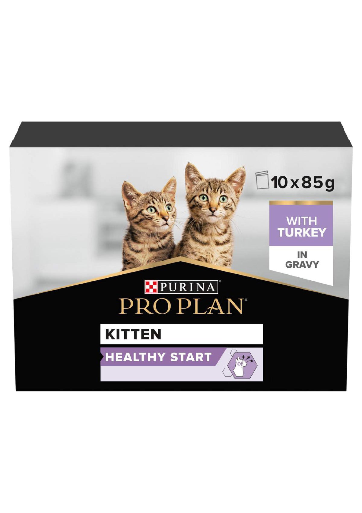 Purina Pro Plan Kitten, Wet Cat Food, Turkey in Gravy, Multipack, 10 x 85g