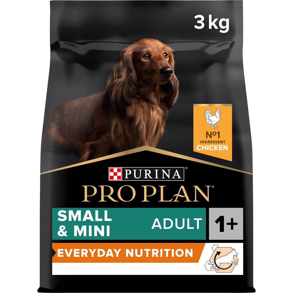 Purina Pro Plan Everyday Nutrition Small and Mini Adult, Dry Dog food with Chicken, 3 kg