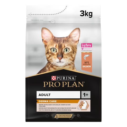 Purina Pro Plan Adult Derma Care, Dry Cat Food with Salmon, 3 kg