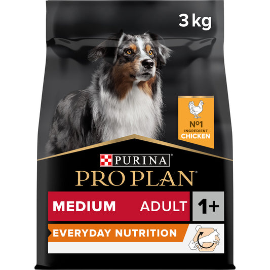 Purina Pro Plan Everyday Nutrition Medium Adult, Dry Dog food with Chicken, 3 kg