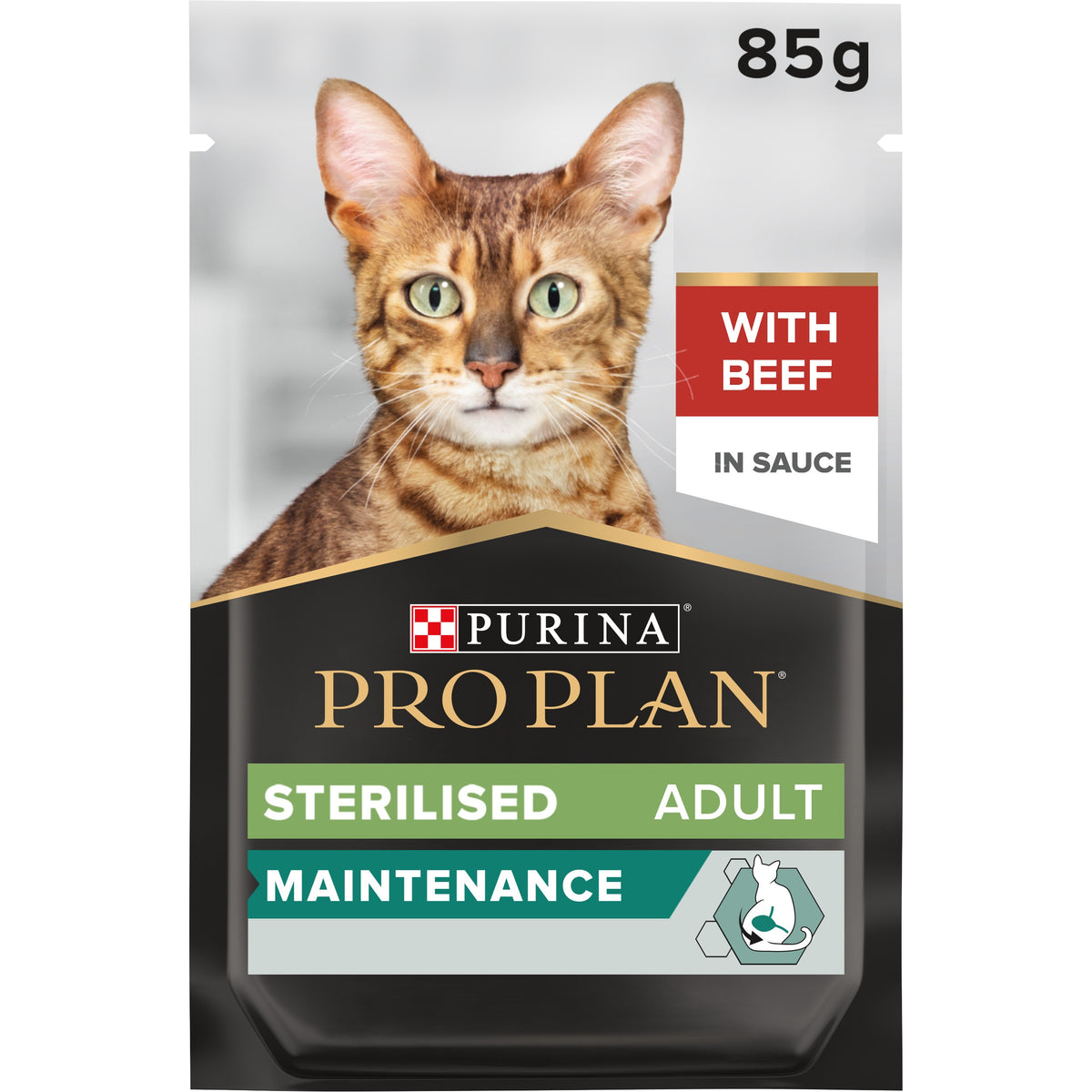 Purina Pro Plan Sterilised Wet Cat Food, Beef in Gravy, Multipack, 10 x 85g