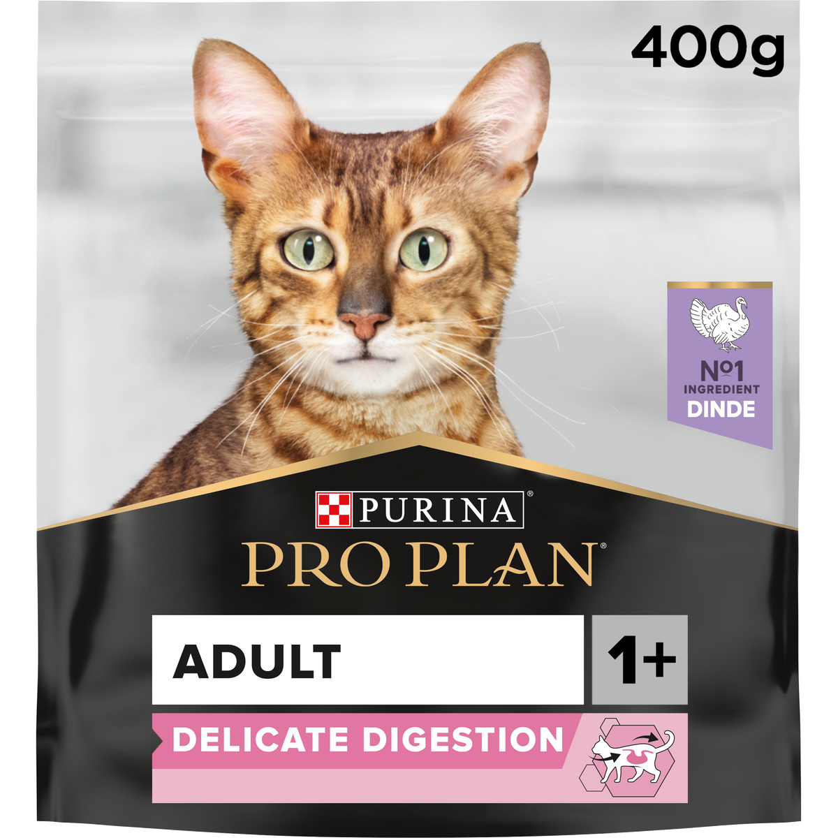 Purina Pro Plan Adult Delicate Digestion, Dry Cat Food with Turkey, 400 g