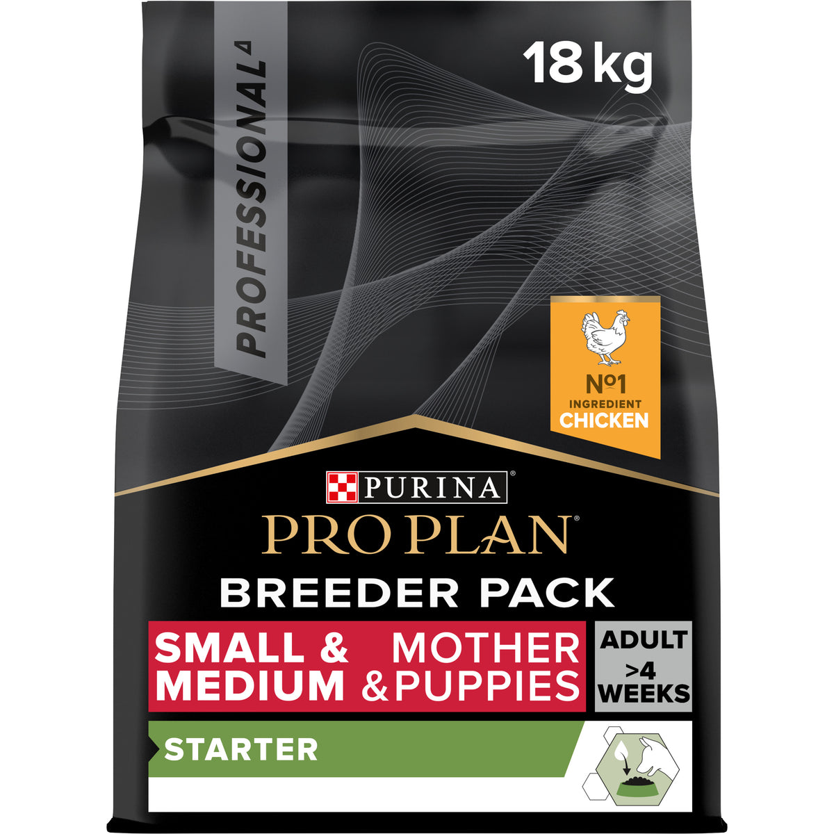 Purina Pro Plan Small and Medium Starter Dry Dog Food with Chicken, 18 kg