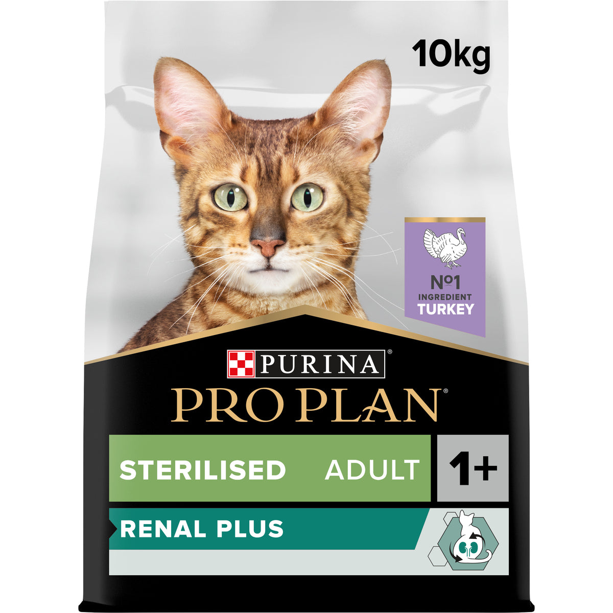 Purina Pro Plan Sterilised Adult Renal Plus Dry Cat Food with Turkey, 10 kg