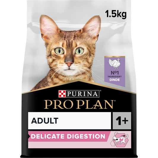 Purina Pro Plan Adult Delicate Digestion, Dry Cat Food with Turkey, 1.5 kg