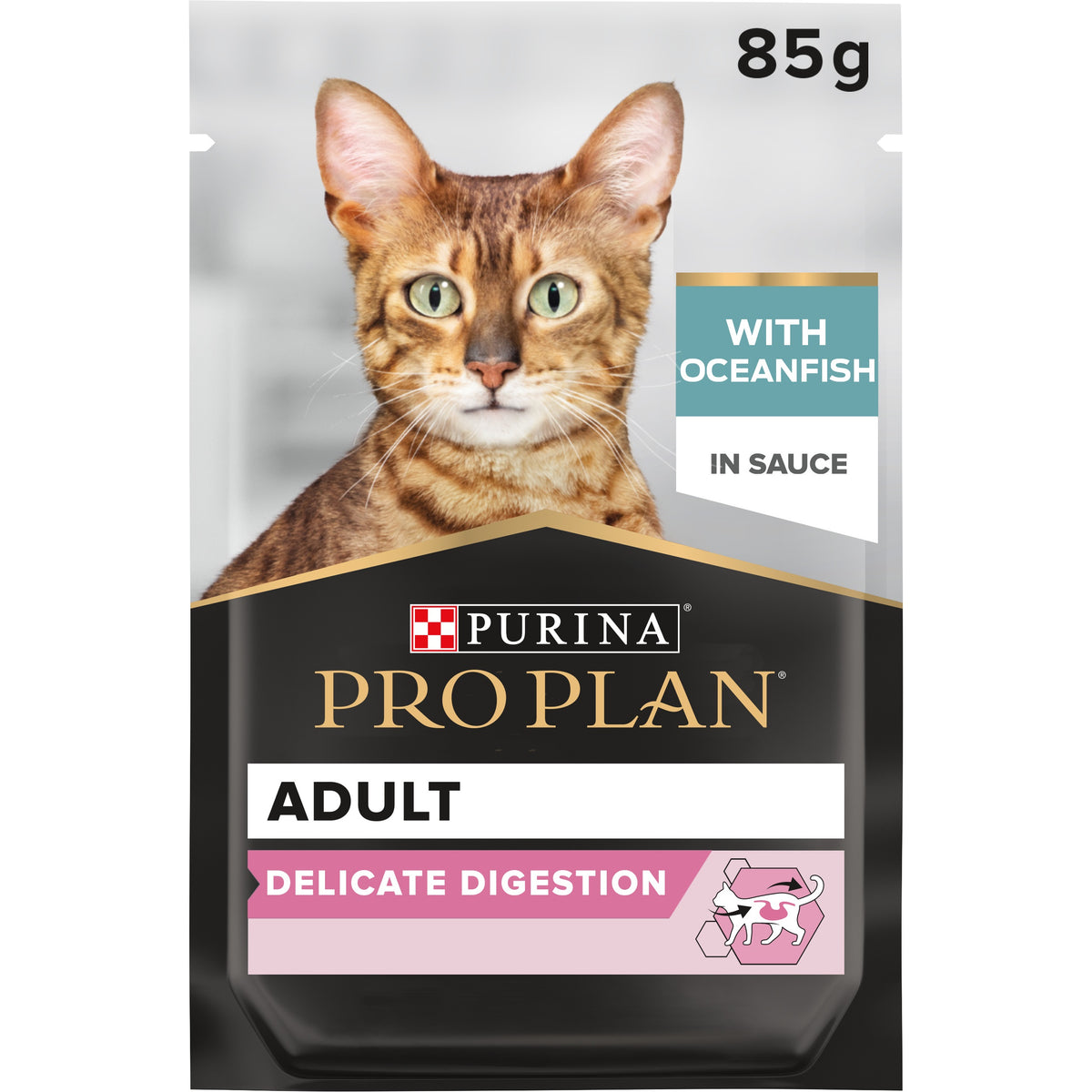 Purina Pro Plan Delicate Digestion Wet Cat Food, Turkey and Ocean Fish, mix-flavor pack, 10 x 85g