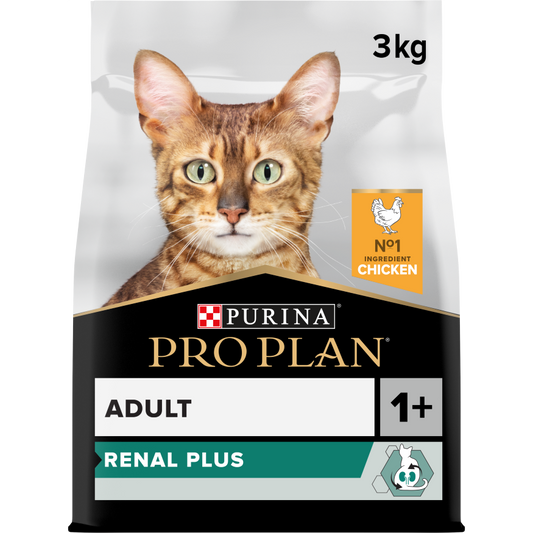 Purina Pro Plan Adult Renal Plus Everyday Dry Cat Food with Chicken, 3 kg