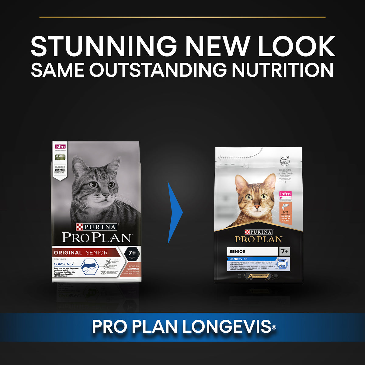 Purina Pro Plan Senior 7+ Longevis Dry Cat Food with Salmon, 3 kg
