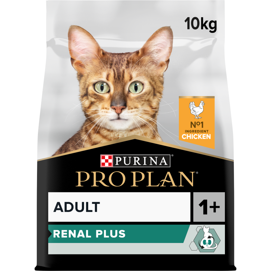 Purina Pro Plan Adult Renal Plus Everyday Dry Cat Food with Chicken, 10 kg