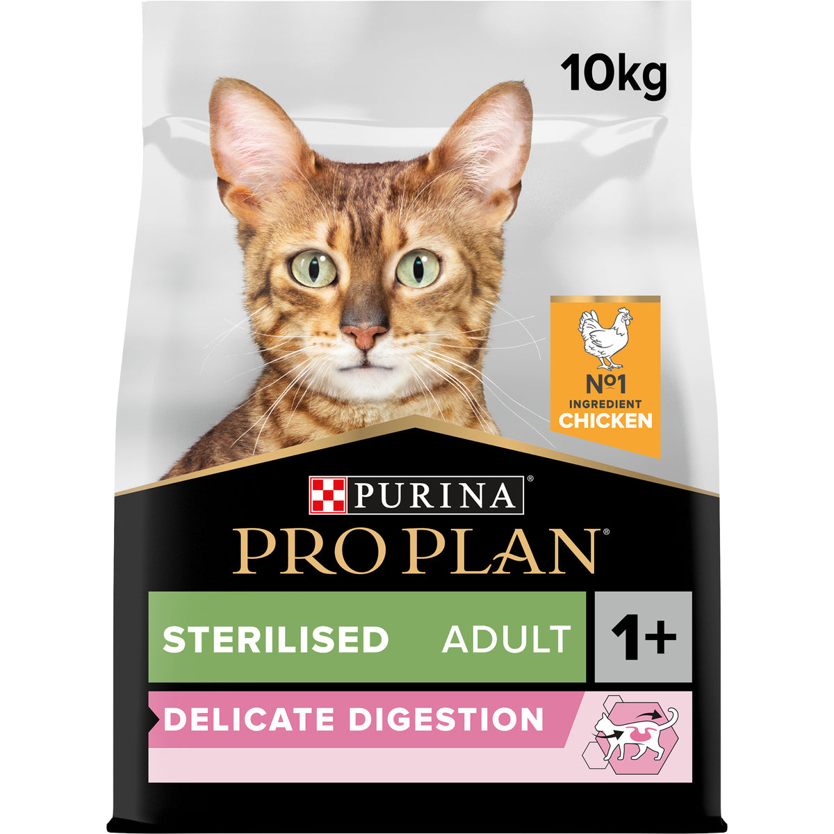 Purina Pro Plan Sterilised Adult Delicate Digestion Dry Cat Food with Chicken, 10 kg