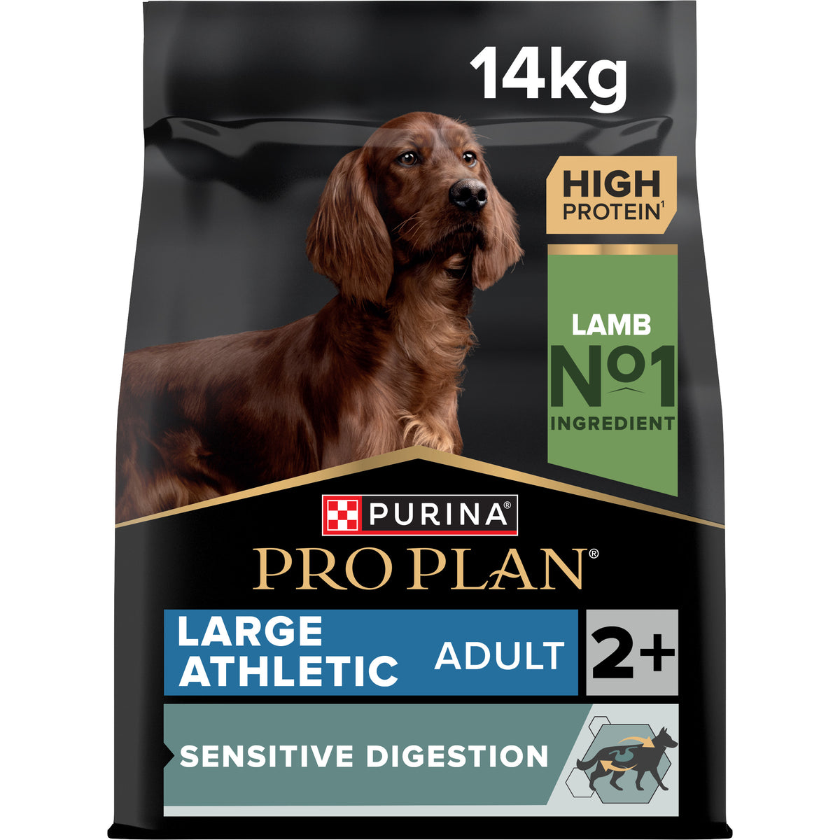 Purina Pro Plan Large Athletic Adult Sensitive Digestion, Dry Dog food with Lamb, 14 kg
