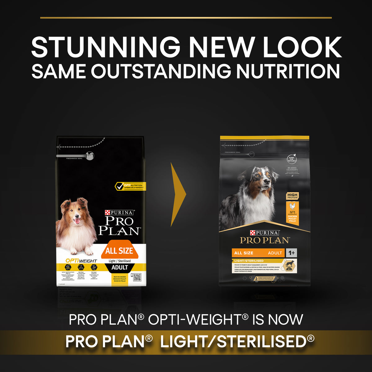 Purina Pro Plan Light Sterilised All Sizes Adult, Dry Dog food with Chicken, 3 kg