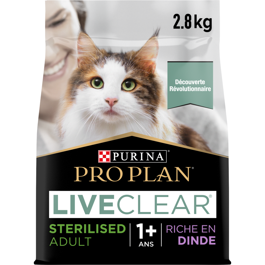 Purina Pro Plan LiveClear Sterilised Adult, Allergen Reducing Dry Cat Food with Turkey 2.8 kg