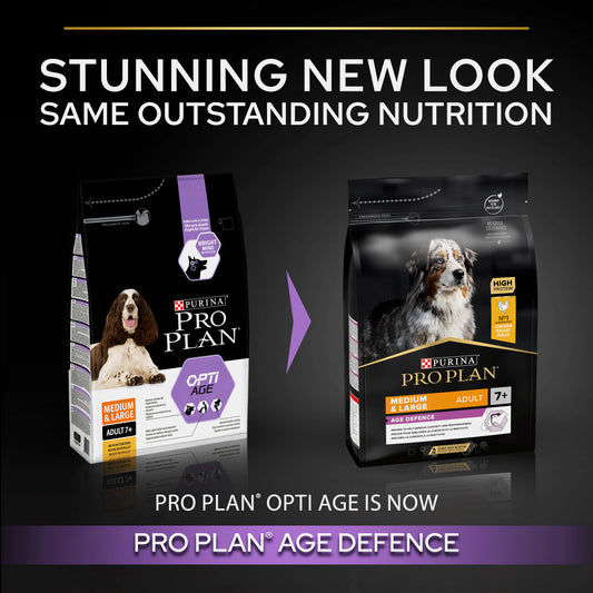 Purina Pro Plan Age Defence Medium and Large Senior 7+, Dry Dog food with Chicken, 3 kg