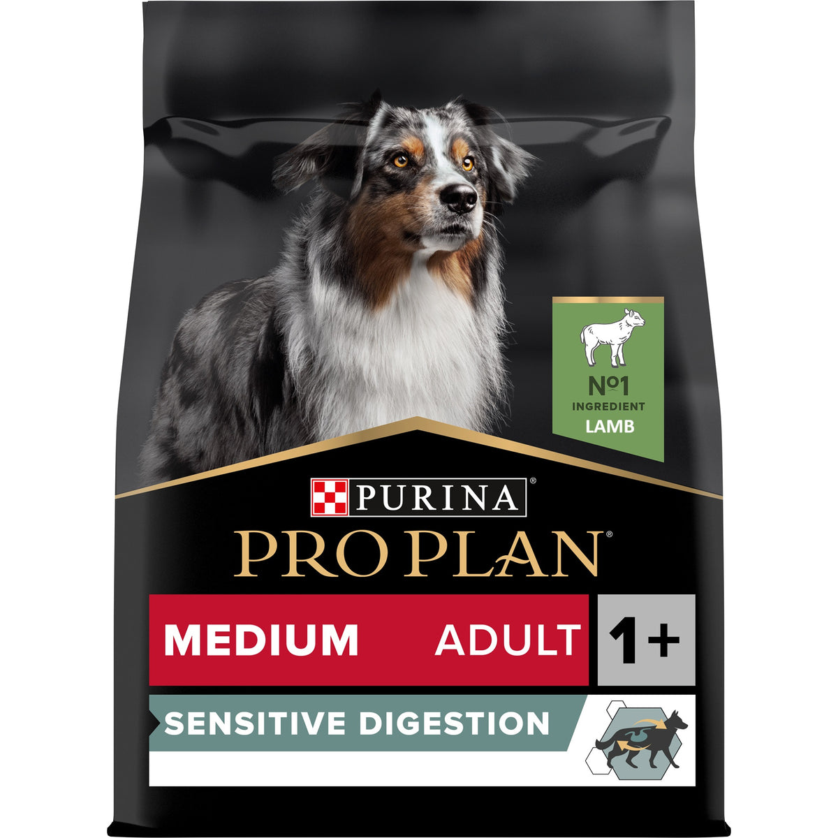 Purina Pro Plan Sensitive Digestion Medium Adult, Dry Dog food with Lamb, 14 kg