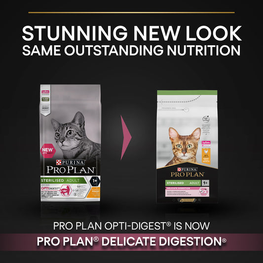 Purina Pro Plan Sterilised Adult Delicate Digestion Dry Cat Food with Chicken, 400 g