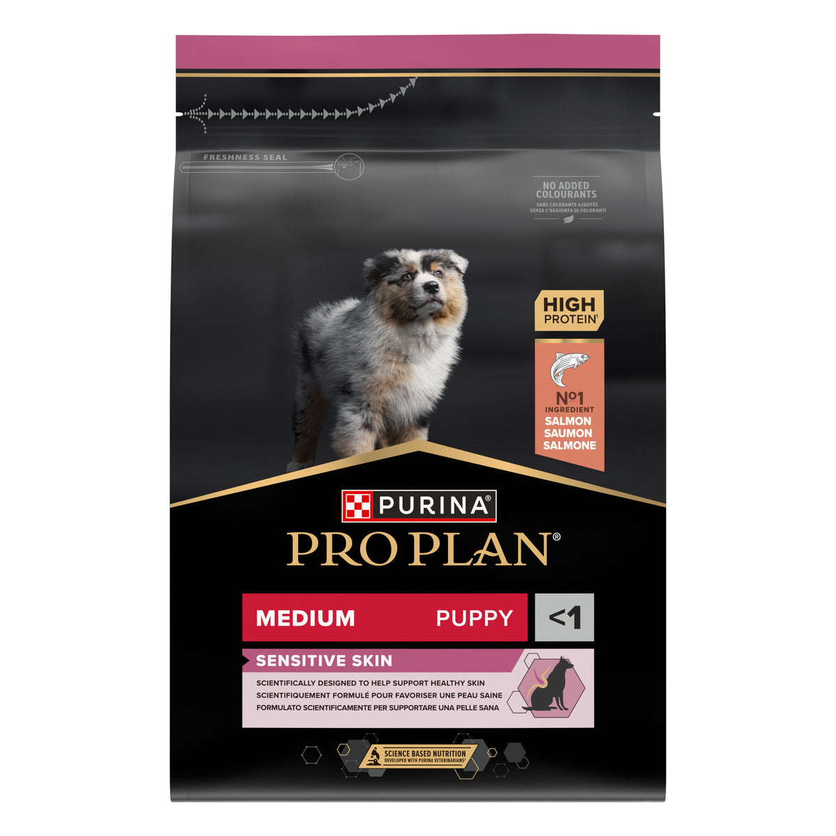 Purina Pro Plan Medium Puppy Sensitive Skin, Dry Dog food with Salmon, 3kg