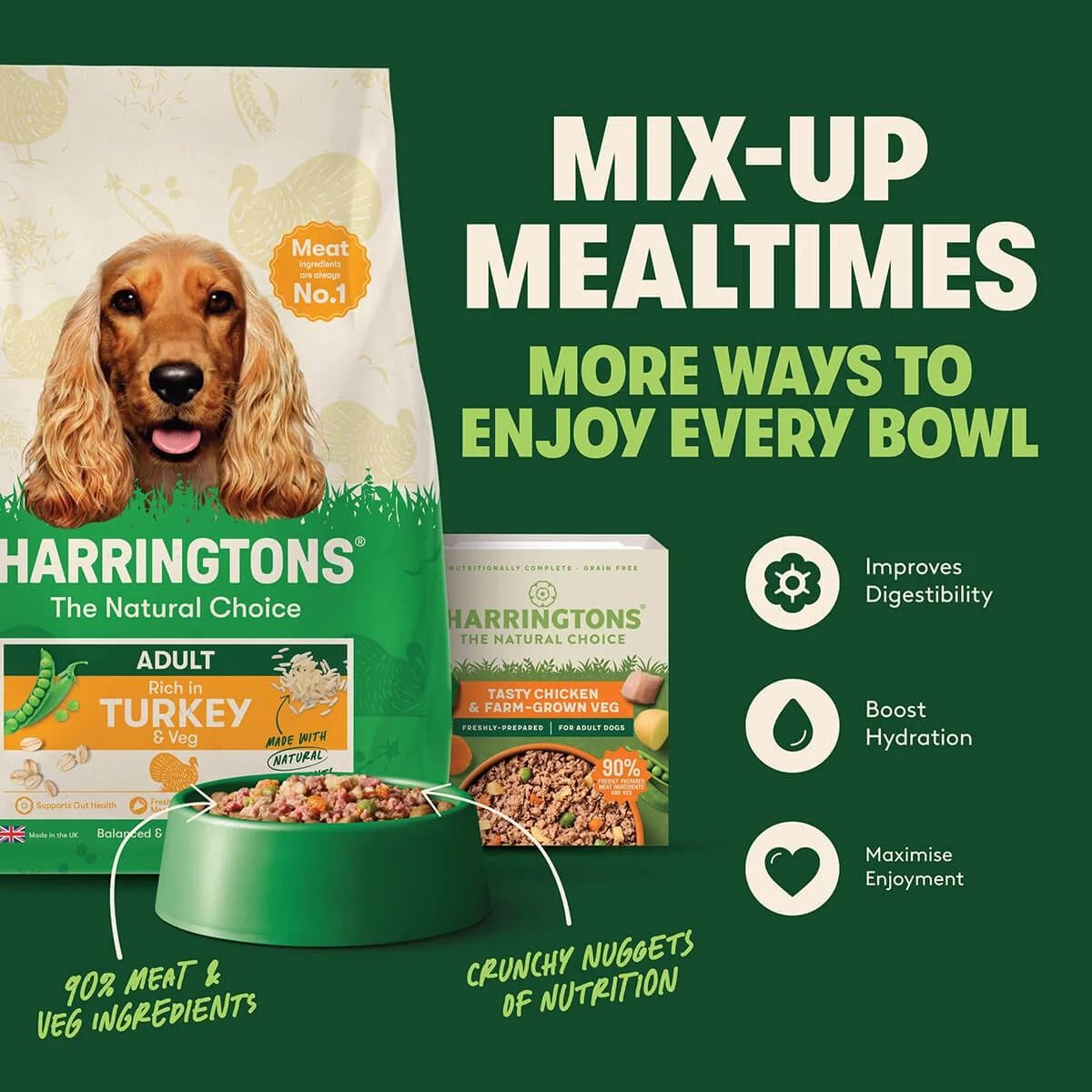 Harringtons Complete Turkey with Veg Adult Dry Dog Food 1.7KG