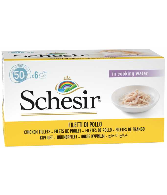 Schesir Cat Multipack Can-Wet Food Chicken Rice Natural Style-6x50g