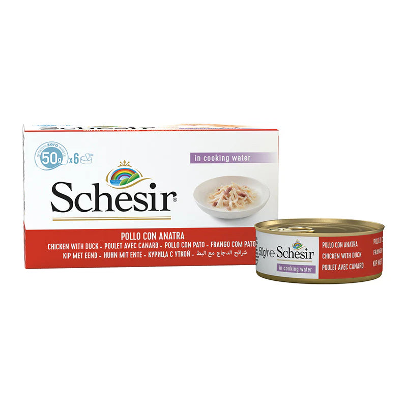 Schesir Cat Multipack Can Wet Food-Chicken fillets With Duck 6x50g