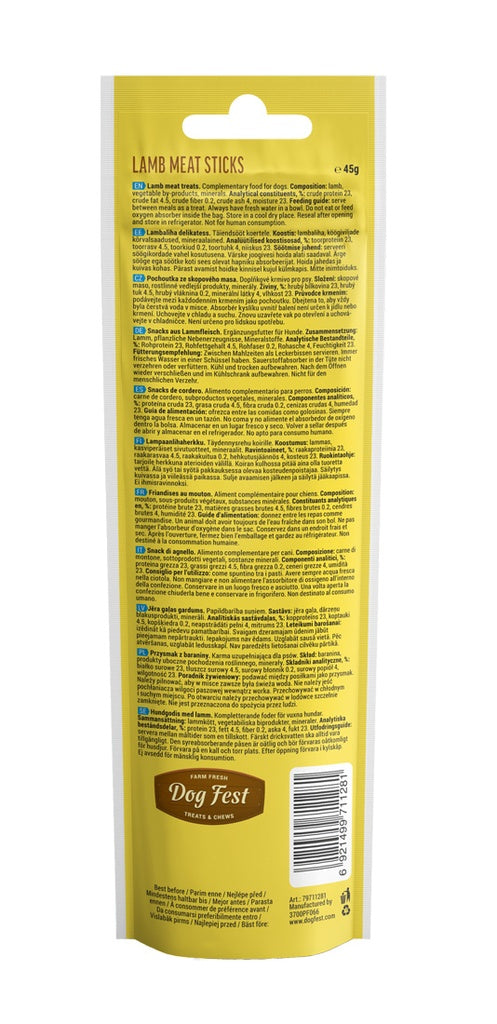 Dog Fest Lamb Meat Sticks for Adult Dogs 45g