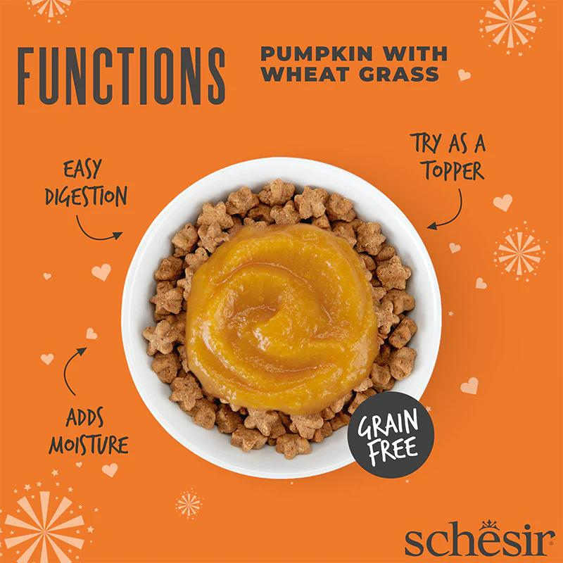 Schesir Functions Cat Pouch Digestive Topper Pumpkin With Wheat Grass 40g