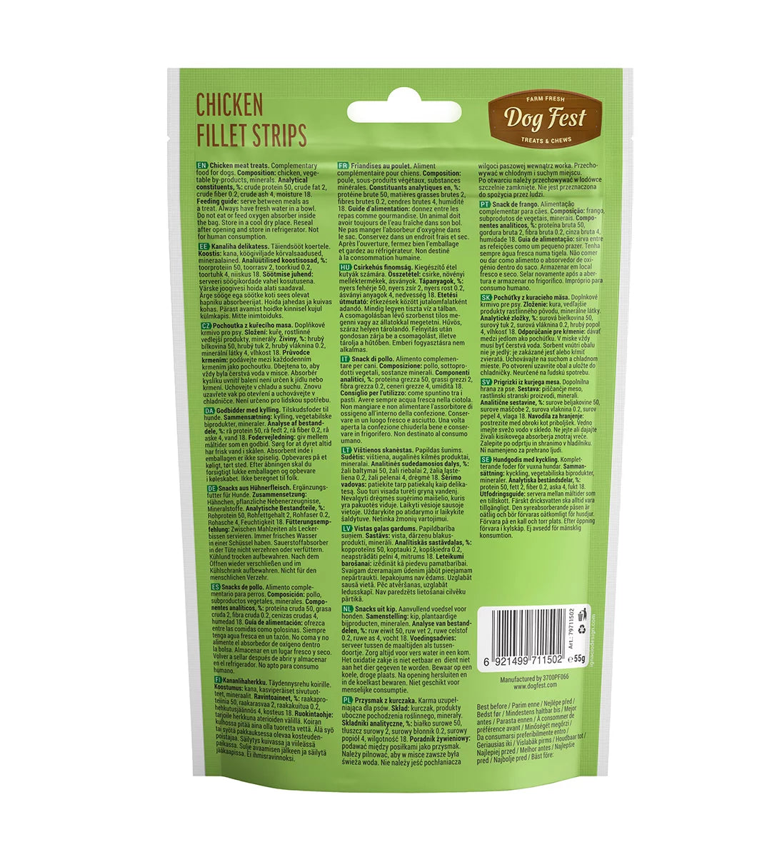 Dog Fest Chicken Fillet Strips for Mini Dogs 55g