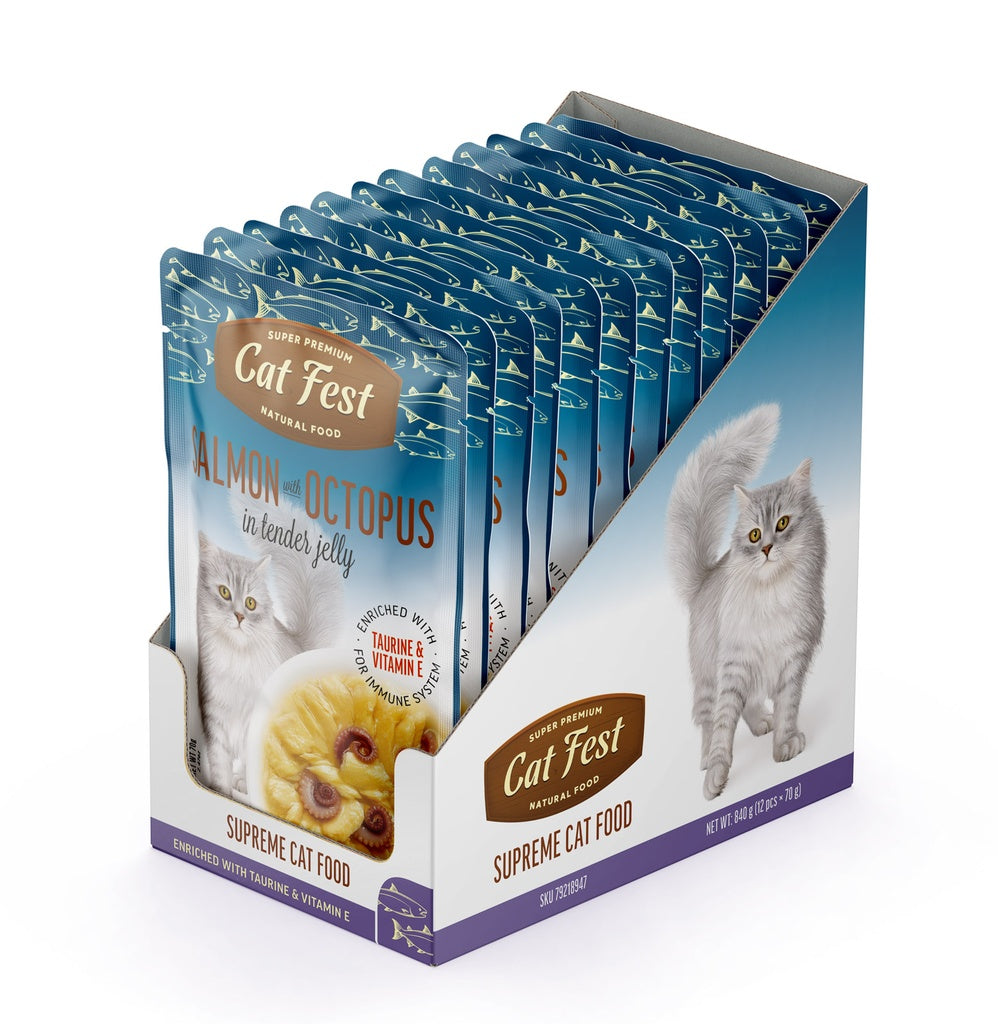 Cat Fest Salmon with Octopus in Tender Jelly 70g