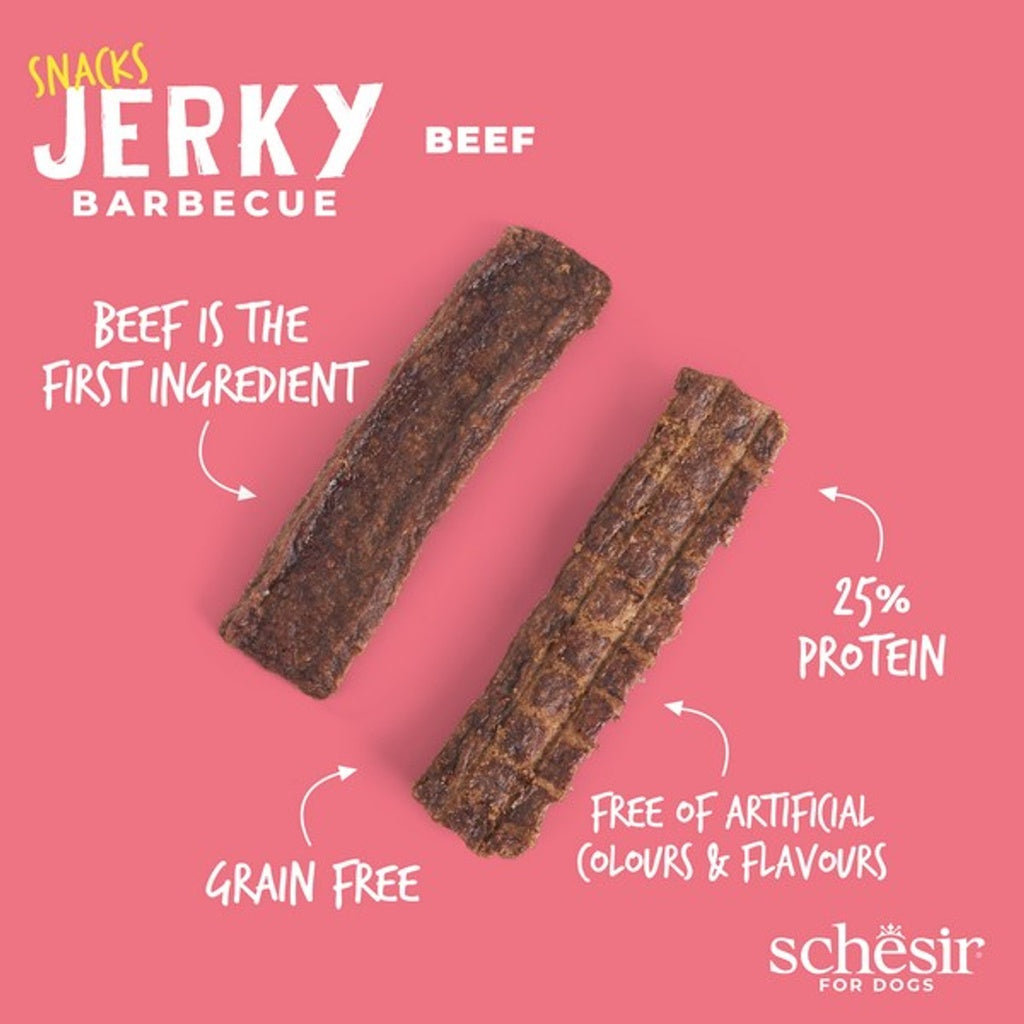 Schesir Grain-Free Dog Snacks Jerky 145g - BBQ Beef
