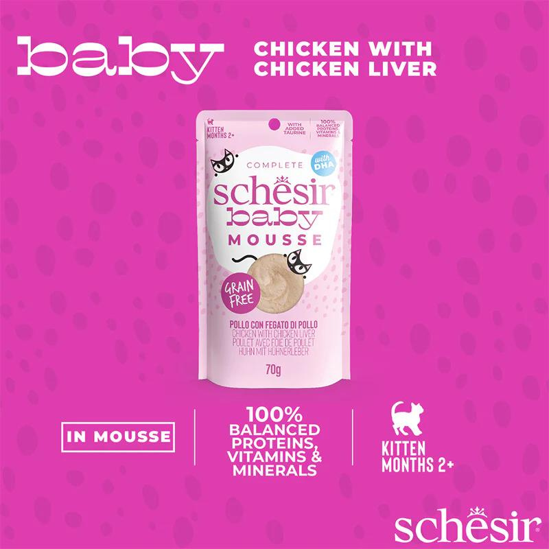 Schesir Baby Mousse Kitten - Chicken With Chicken Liver 70g