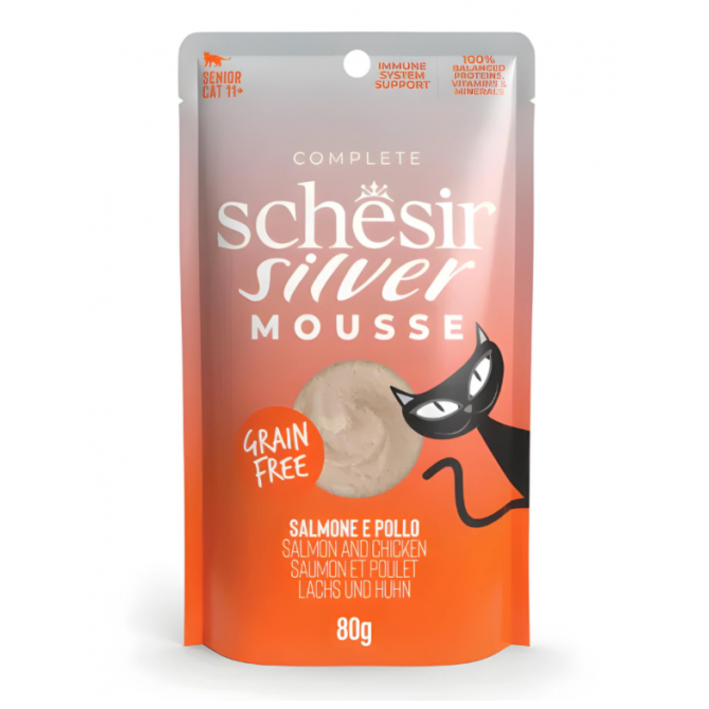 Schesir Silver Mousse Senior Cat - Salmon And Chicken 80g