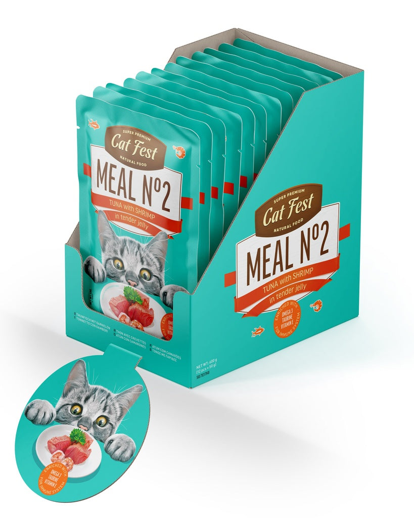 Cat Fest Meal No 2 Cat Food in Jelly-Tuna With Shrimp 50g
