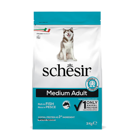 Schesir Dog Dry Food Maintenance Fish-Medium 3Kg