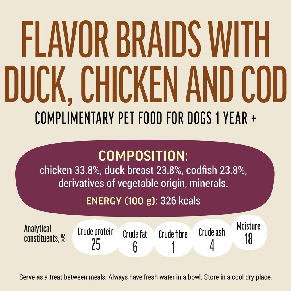 Dog Fest Flavor Braids with Chicken, Duck & Fish 90g