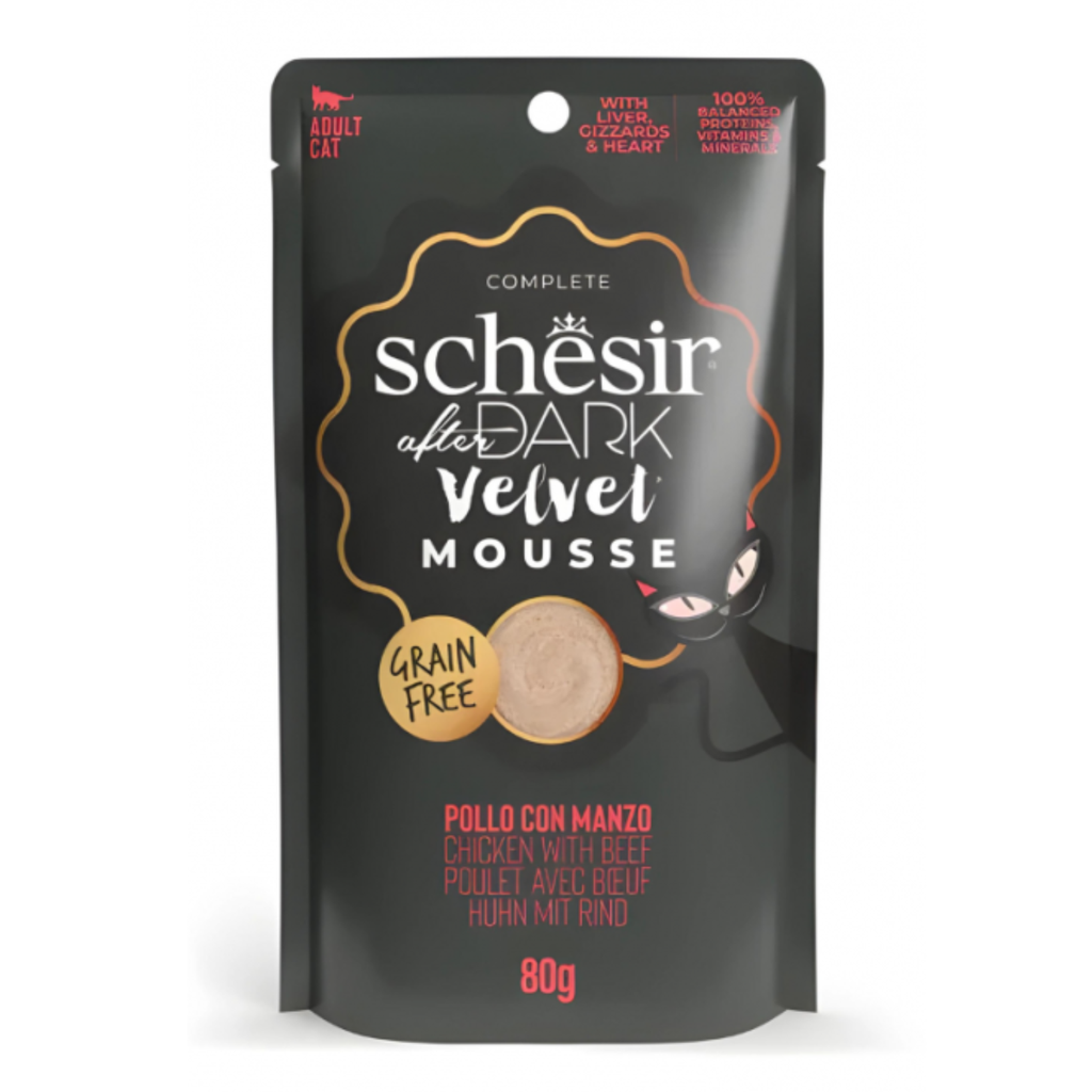 Schesir After Dark Velvet Mousse For Cat - Chicken With Beef 80g