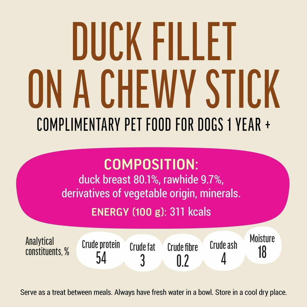 Dog Fest Duck Fillet On Chewy Stick For Adult Dogs – 90g