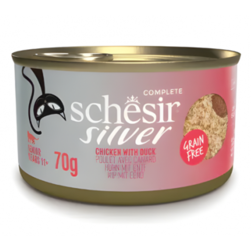 Schesir Silver Mousse & Fillets Senior Cat Wholefood - Chicken With Duck 70g
