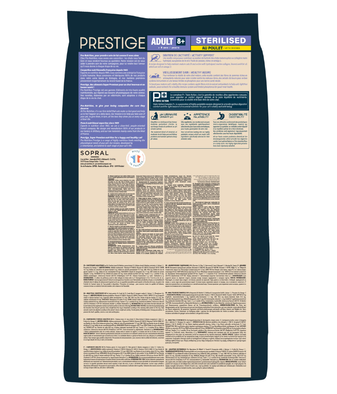 Prestige 8+ Sterilised Chicken Dry Cat Food