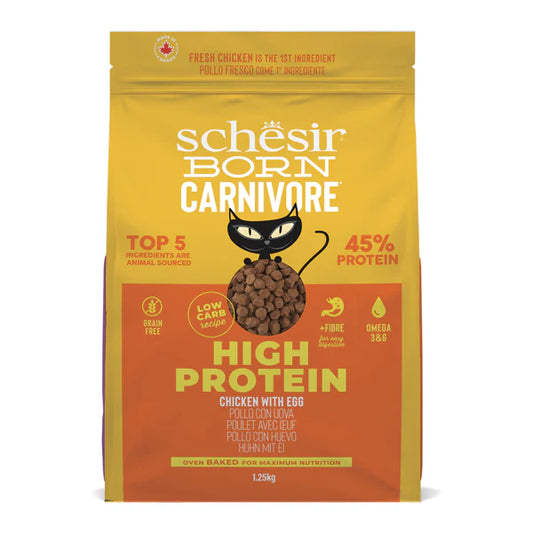 Schesir Born Carnivore Grain Free Oven Baked Dry Cat Chicken & Egg 1.25kg