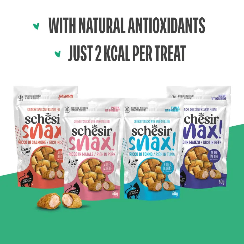 Schesir Snax! Crunchy & Creamy Cat Snack 60g-Beef