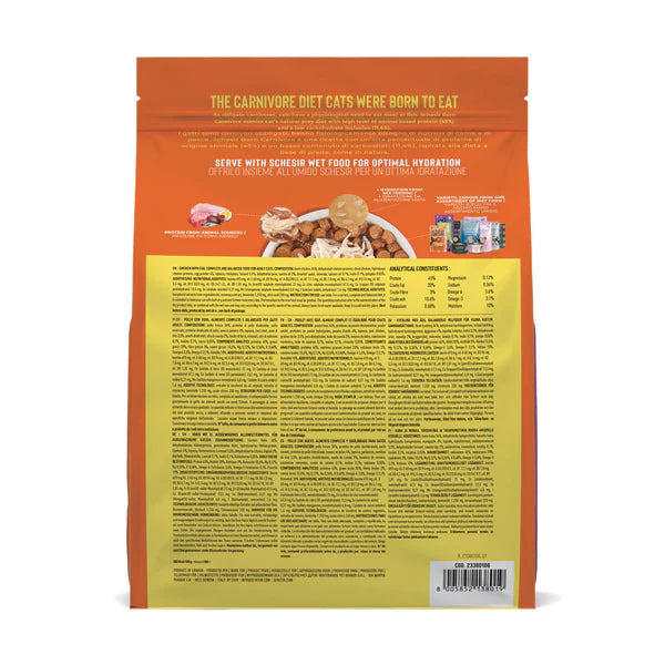Schesir Born Carnivore Grain Free Oven Baked Dry Food [High-Protein] For Cat - Chicken&Egg 255g