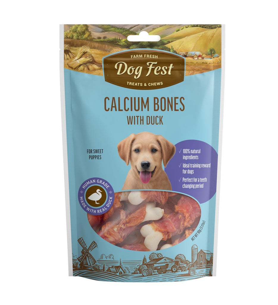 Dog Fest Calcium Bones With Duck For Puppies – 90g