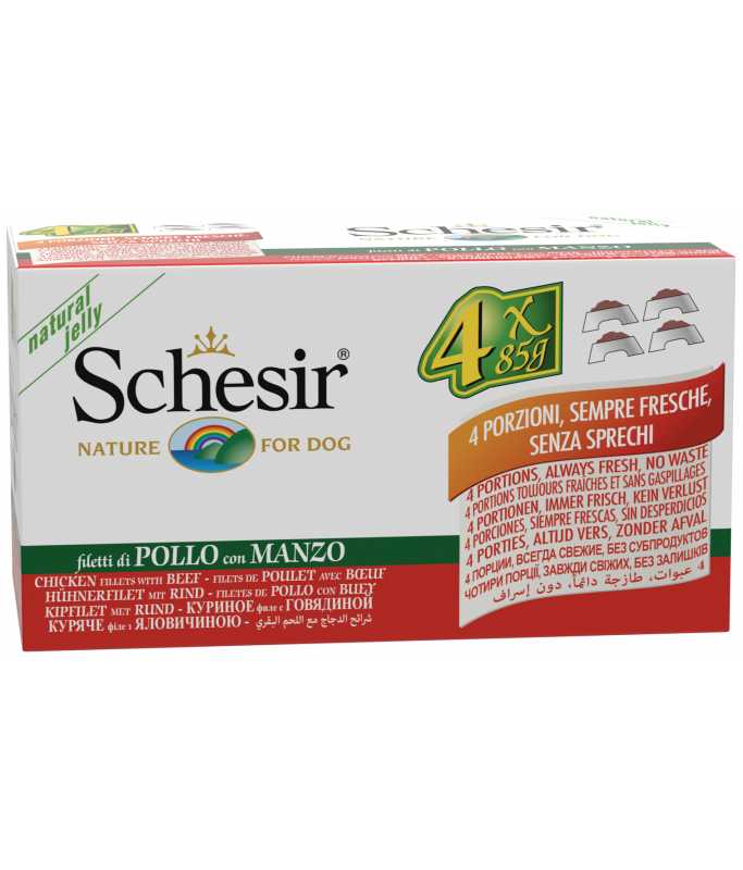 Schesir Dog Wet Food-Chicken Fillets With Beef 340g