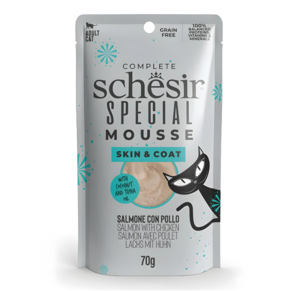 Schesir Special Mousse (Skin & Coat) For Cat - Salmon With Chicken 70g