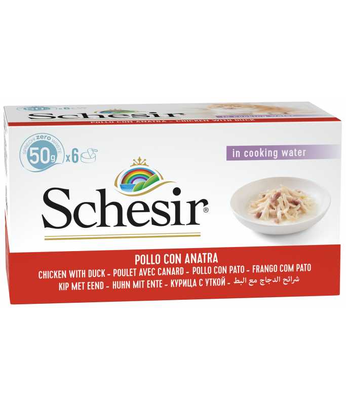 Schesir Cat Multipack Can Wet Food-Chicken fillets With Duck 6x50g