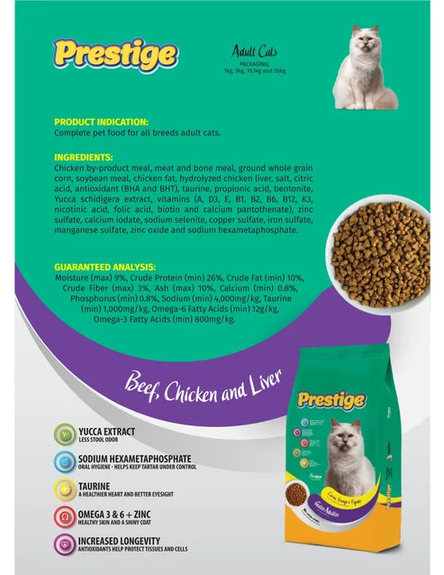 Prestige Dry Cat Food For (1+ Years)