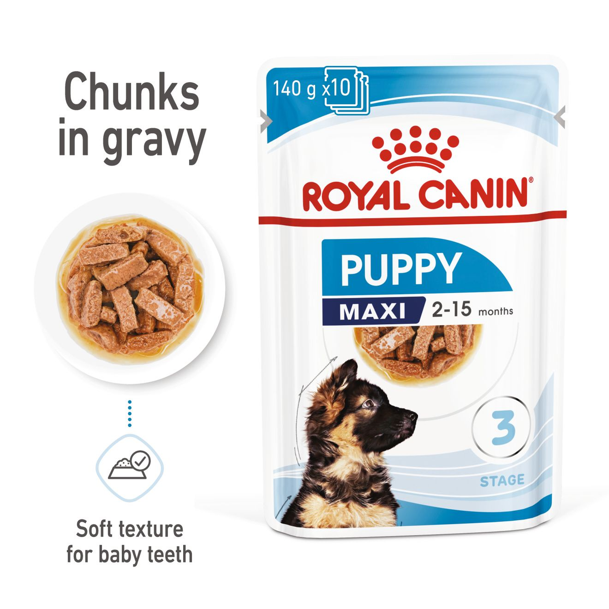 Royal Canin Maxi Puppy in Gravy Wet Dog Food - 10 x 140g