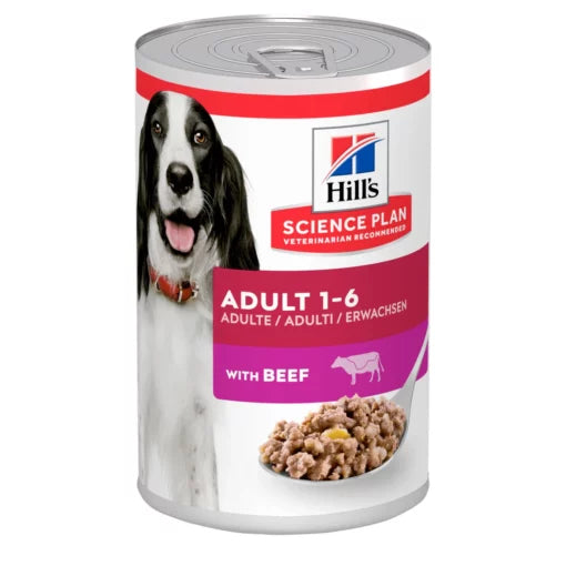 Hill’s Science Plan Adult Dog Wet Food with Beef (12x370g)