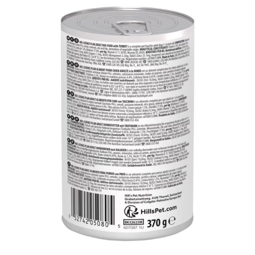 Hill’s Science Plan Adult Dog Wet Food with Turkey (12x370g)