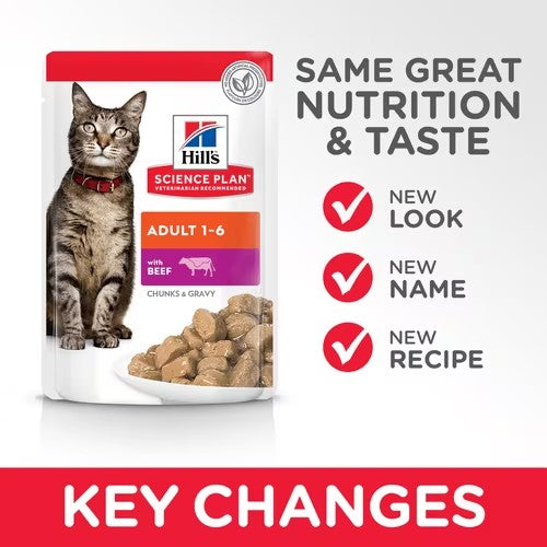Hill’s Science Plan Adult Wet Cat Food Beef Pouches